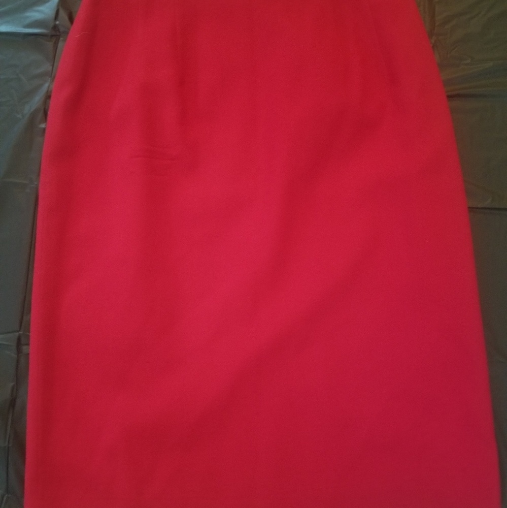 Talbots red, knee length, pencil, business skirt